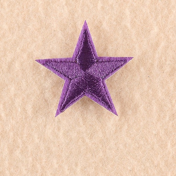 

PandaHall Computerized Embroidery Cloth Iron on/Sew on Patches, Costume Accessories, Appliques, Star, Purple, 3x3cm Cloth Star Purple