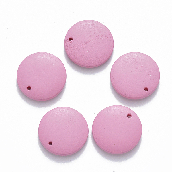 

PandaHall Painted Wood Pendants, Flat Round, Hot Pink, 20x4mm, Hole: 1.5mm Wood Flat Round Pink