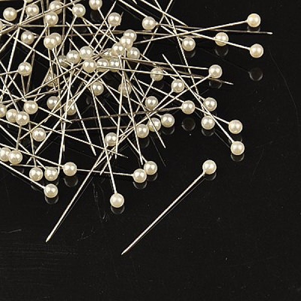 

PandaHall White Color Platinum Plated Ball Head Pins, 37mm, Pin: 1mm, Ball: about 4mm Iron White