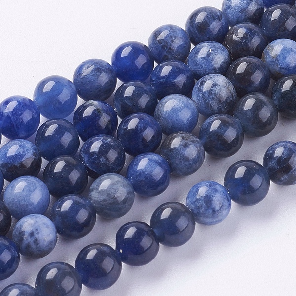 

PandaHall Natural Sodalite Beads Strands, Round, 6mm, Hole: 1mm Sodalite Round Blue