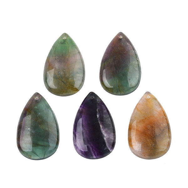 

PandaHall Natural Fluorite Pendants, teardrop, 44.5x27x7mm, Hole: 2mm Fluorite Teardrop