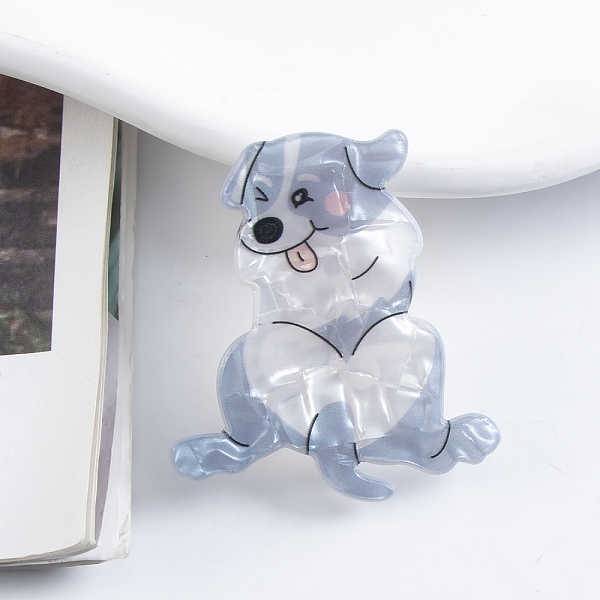 

PandaHall PVC Hair Clips, with Metal Finding, Light Steel Blue, 42x26mm PVC Dog