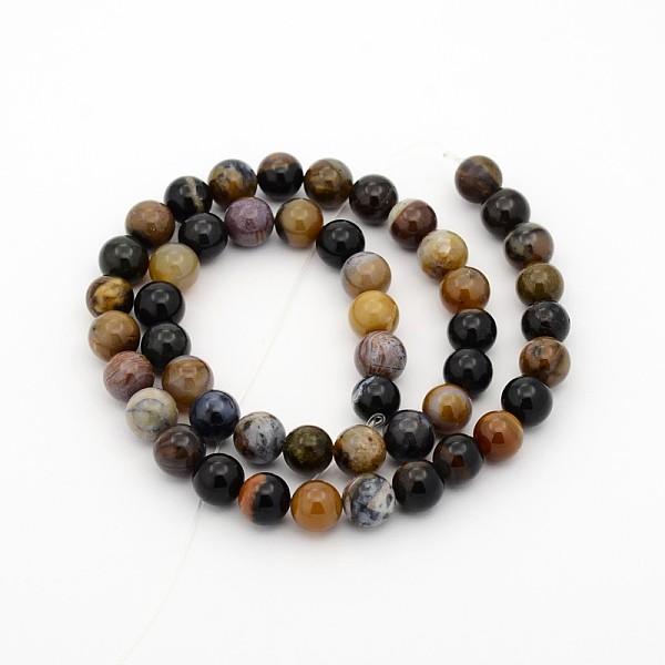 

PandaHall Natural Petrified Wood Round Bead Strands, 4mm, Hole: 1mm, about 98pcs/strand, 15.7 inch Petrified Wood Round