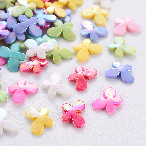 

PandaHall Opaque Acrylic Beads, Dyed, AB Color, Butterfly, Mixed Color, 10.5x14.5x3mm, Hole: 1.6mm Acrylic Butterfly Multicolor