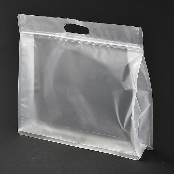 

PandaHall Transparent Plastic Zip Lock Bag, Plastic Stand up Pouch, Resealable Bags, with Handle, Clear, 30x35x0.08cm Plastic Clear
