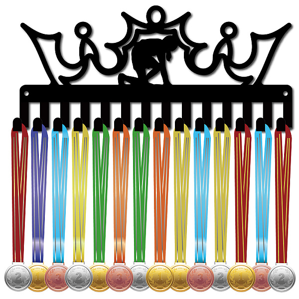 

PandaHall CREATCABIN Running Medal Holder Medal Hangers Display Rack Sports Hanging Athlete Awards Iron Small Metal Wall Mount Decor with 14..., Black
