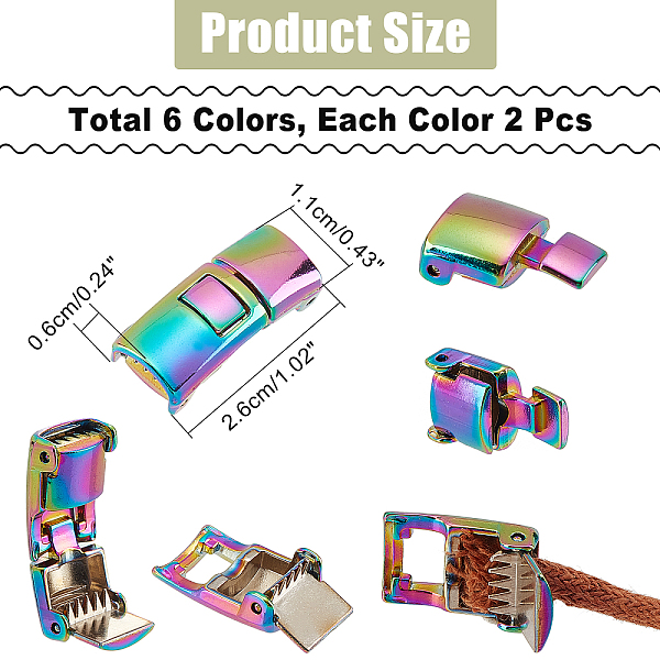 

PandaHall CHGCRAFT 12Pcs 6 Colors No Tie Elastic Shoelaces Crimp Ends Elastic Shoelaces One-click Hook Buckle for Canvas Sports Shoes Boots...