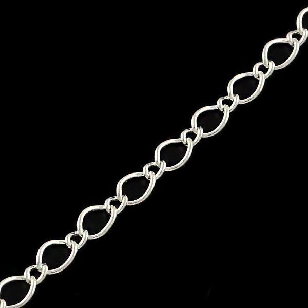 

PandaHall Iron Figaro Chains, with Spool, Soldered, Silver, 5.7x3.8x0.5mm, about 32.8 Feet(10m)/roll Iron