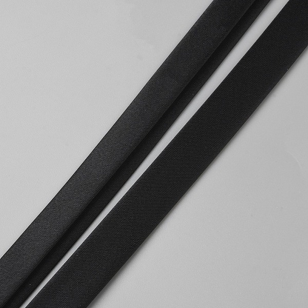 

PandaHall 50M Polyester Satin Piping Trim, Cheongsam Piping Ribbon, Clothing Decoration, Black, 14~15x0.5mm, about 54.68 Yards(50m)/Roll...