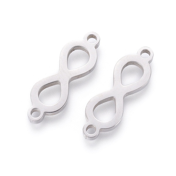 

PandaHall 201 Stainless Steel Links, Manual Polishing, Infinity, Stainless Steel Color, 20x6x1.5mm, Hole: 1.5mm 201 Stainless Steel Infinity