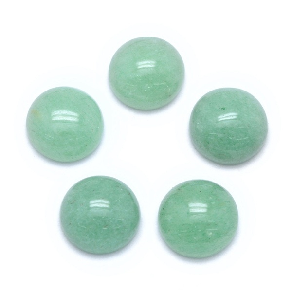 

PandaHall Natural Green Aventurine Cabochons, Flat Round, 8x3~4mm Green Aventurine Flat Round