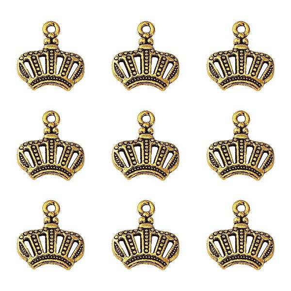 

PandaHall Tibetan Style Alloy Charms, Cadmium Free & Lead Free, Crown, Antique Golden, 14x12x2mm, Hole: 1mm Alloy Crown