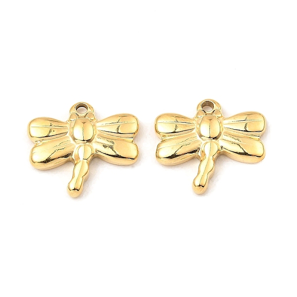 

PandaHall 304 Stainless Steel Pendants, Dragonfly Charm, Real 18K Gold Plated, 15.5x17x3mm, Hole: 1.6mm 304 Stainless Steel Dragonfly