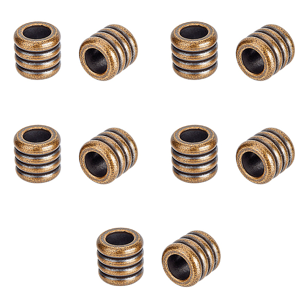 

PandaHall SUPERFINDINGS 10Pcs Brass European Lanyard Bead Large Hole Antique Bronze Column Spacer Beads Vintage Round Craft Beads Metal...
