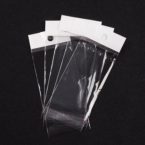 

PandaHall Pearl Film Cellophane Bags, Self-Adhesive Sealing, with Hang Hole, Party Favor Bags, Clear, 8.5x5cm OPP Cellophane Clear
