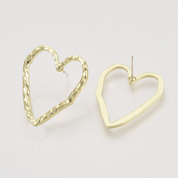 

PandaHall Alloy Ear Studs, Heart, Light Gold, 29x24.5mm, Pin: 0.6mm Alloy