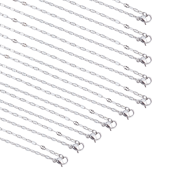 

PandaHall Unicraftale 304 Stainless Steel Dapped Cable Chain Necklaces, with Lobster Claw Clasps, Stainless Steel Color, 17.7 inch(45cm)...