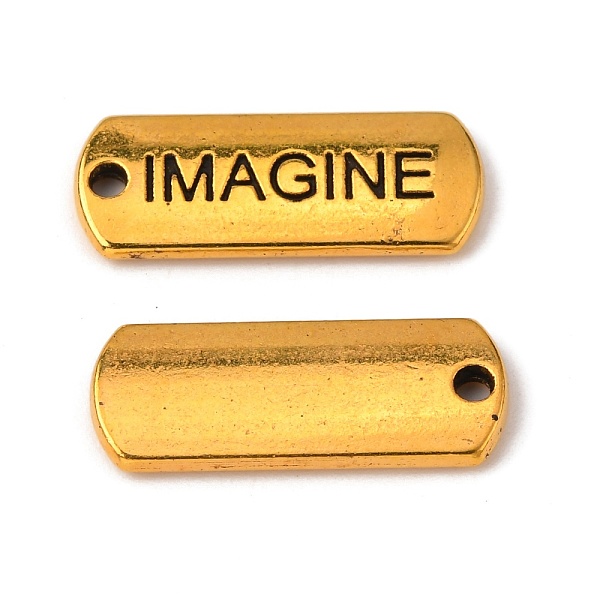 PandaHall Tibetan Style Alloy Rectangle with Word Imagine Pendants, Cadmium Free & Lead Free, Antique Golden, 8x21x2mm, Hole: 2mm, about... PandaHall Tibetan Style Alloy Rectangle with Word Imagine Pendants, Cadmium Free & Lead Free, Antique Golden, 8x21x2mm, Hole: 2mm, about...