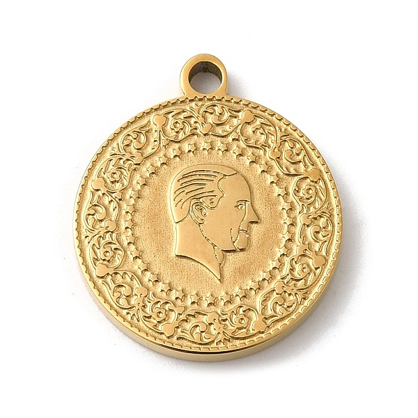 

PandaHall Ion Plating(IP) 304 Stainless Steel Pendants, Flat Round with Human Charm, Golden, 18.5x16x2mm, Hole: 1.8mm 304 Stainless Steel...