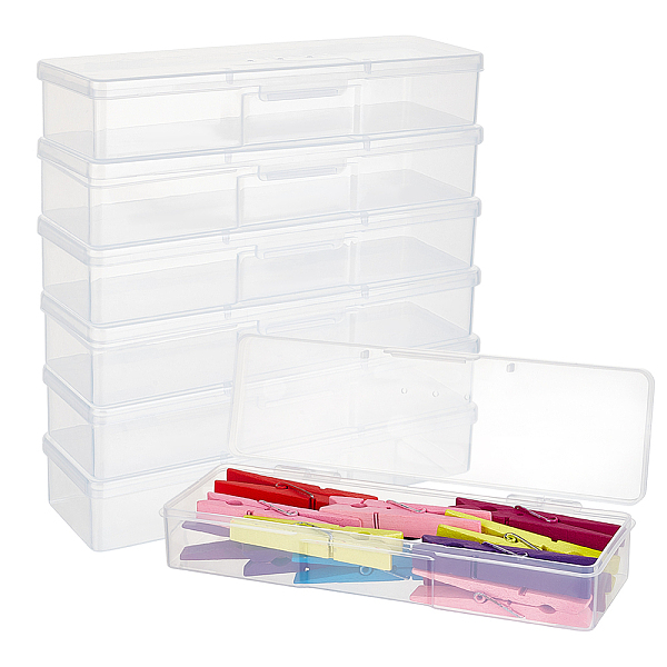 ヒンジ付き蓋付き半透明プラスチック製ミニ工具収納ボックス
