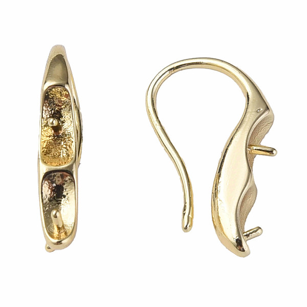

PandaHall Brass Earring Hooks, for Half Drilled Bead, Nickel Free, Real 18K Gold Plated, 18x3mm, 21 Gauge, Pin: 0.7mm Brass