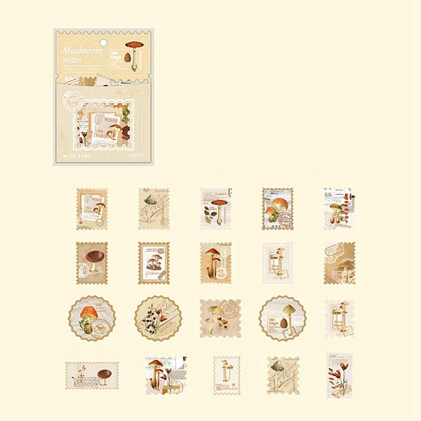 

PandaHall Post Office Paper Sticker, Mushroom, 60x60mm, 40 sheets Paper Mushroom
