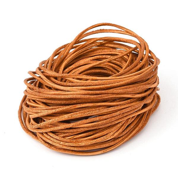 

PandaHall Cowhide Leather Cord, Leather Jewelry Cord, Peru, Size: about 1.5mm in diameter Cowhide Round Brown