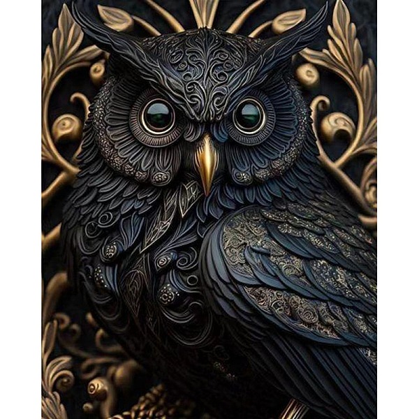 

PandaHall DIY Owl Diamond Painting Kit, Including Resin Rhinestones Bag, Diamond Sticky Pen, Tray Plate and Glue Clay, Black, 400x300mm...