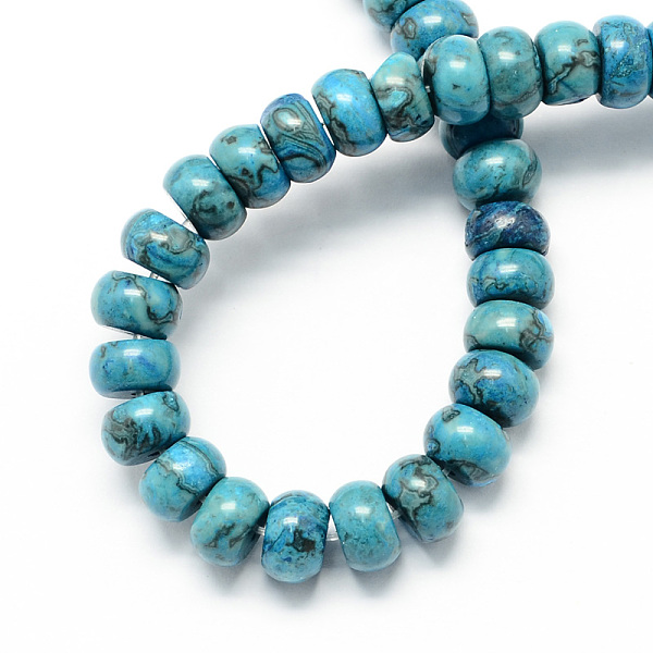 

PandaHall Dyed Natural Blue Agate Stone Rondelle Beads Strands, Dark Turquoise, 8x5mm, Hole: 1mm, about 60~65pcs/strand, 15.7 inch Natural..., Cyan