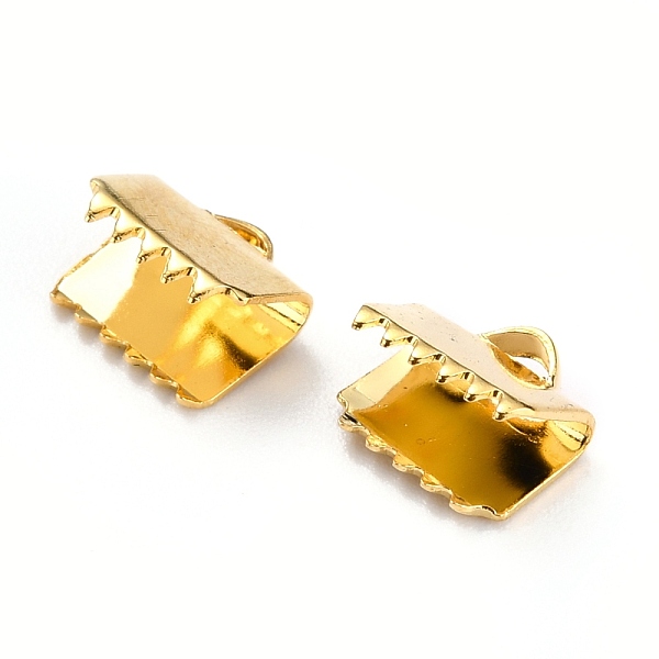 

PandaHall 304 Stainless Steel Ribbon Ends, Real 18K Gold Plated, 7.5x8.5x5mm, Hole: 2.5x1.4mm 304 Stainless Steel