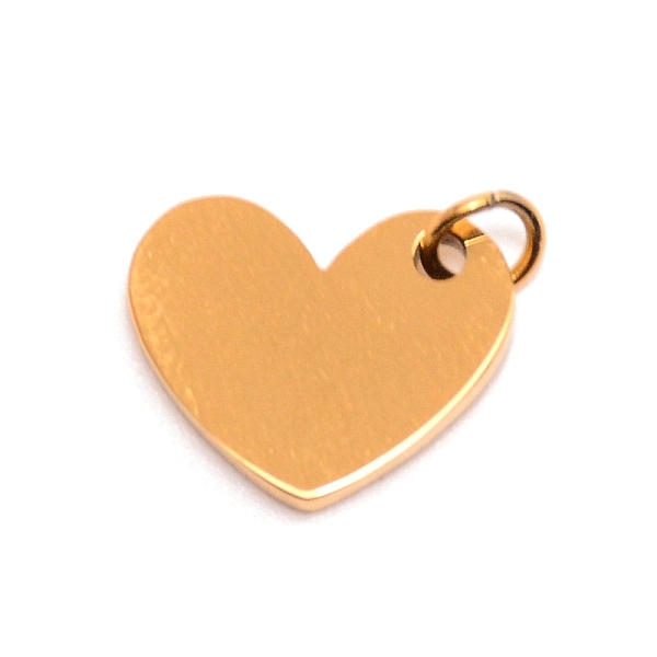 

PandaHall 201 Stainless Steel Pendants, Heart, Golden, 12.5x15x2mm, Hole: 3.6mm 201 Stainless Steel Heart
