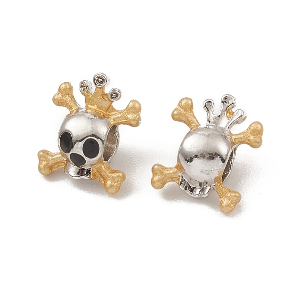 

PandaHall Alloy Enamel European Beads, Large Hole Beads, with Rhinestone, Skull, Platinum, 14x12x7.5mm, Hole: 4.5mm Alloy Rhinestone+Enamel..., Black