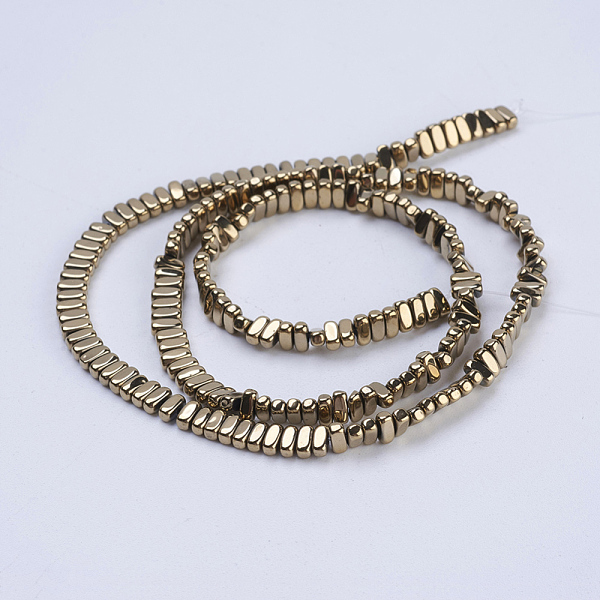 PandaHall Electroplate Non-magnetic Synthetic Hematite Beads Strands, Rectangle, Antique Bronze Plated, 4x2x2mm, Hole: 1mm, about...