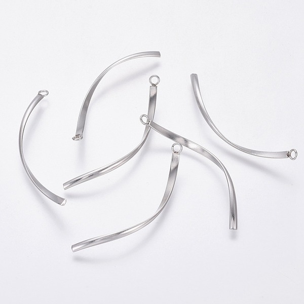 

PandaHall 304 Stainless Steel Pendants, Twist, Stainless Steel Color, 40x2x1mm, Hole: 2mm 304 Stainless Steel Twist