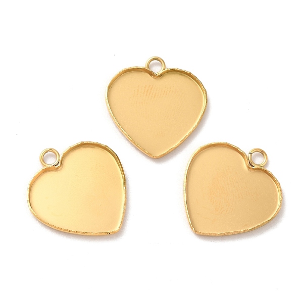 

PandaHall Ion Plating(IP) 304 Stainless Steel Pendant Cabochon Settings, Plain Edge Bezel Cups, Heart, Golden, Tray: 16.5x19mm, 22x20x1.5mm...