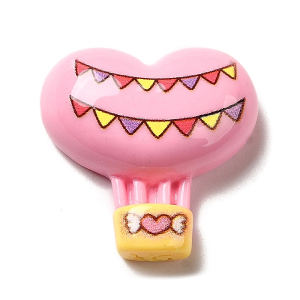 

PandaHall Valentine's Day Theme Opaque Resin Decoden Cabochons, Hot Air Balloon, 23x23x8mm Resin Hot Air Balloon Pink