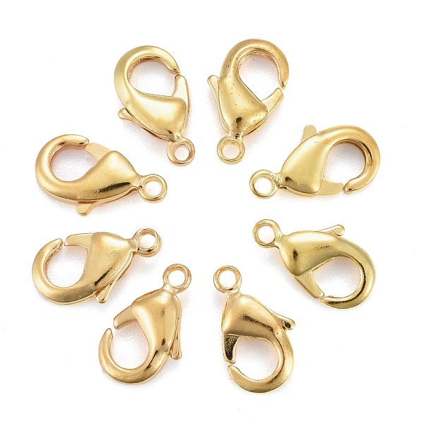 

PandaHall Brass Lobster Claw Clasps, Parrot Trigger Clasps, Cadmium Free & Nickel Free & Lead Free, Golden, 10x5x3mm, Hole: 1mm Brass Others