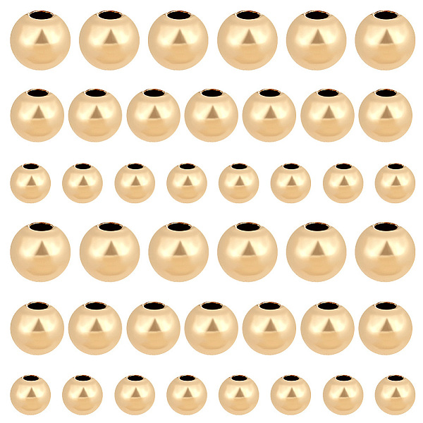 

PandaHall 30Pcs 3 Style Yellow Gold Filled Beads, 1/20 14K Gold Filled, Round, Real Gold Filled, 2~4mm, Hole: 0.5~1.5mm, 10pcs/style Brass...