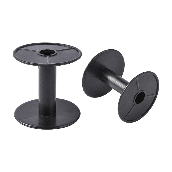

PandaHall Plastic Spools, Wheel, Black, 16x56mm, Hole: 13mm Plastic Black