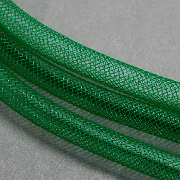 

PandaHall Plastic Net Thread Cord, Dark Green, 8mm, 30Yards Plastic Green