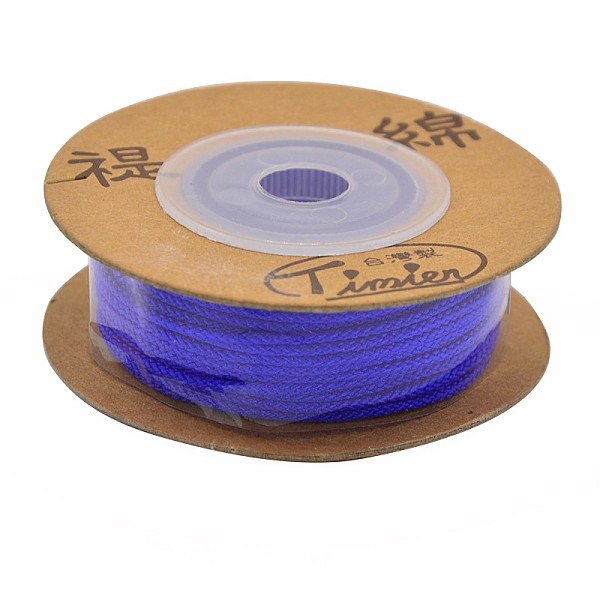 

PandaHall Eco-Friendly Dyed Round Nylon Cotton String Threads Cords, Blue, 1mm, 20yards/roll Nylon Blue