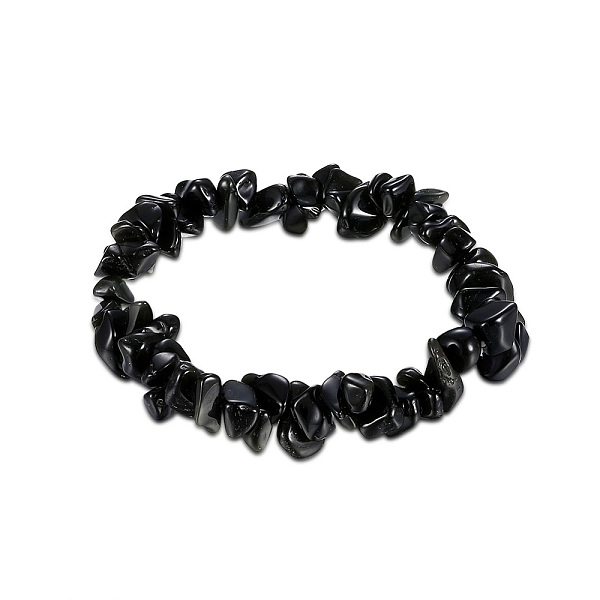 

PandaHall Natural Obsidian Chips Stretch Bracelets, Inner Diameter: 2-1/4 inch(5.6cm) Obsidian