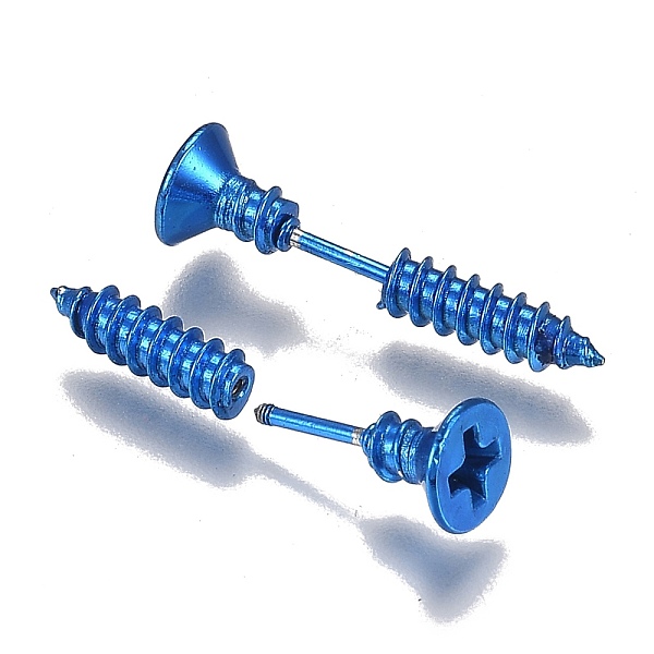 

PandaHall Vacuum Plating 304 Stainless Steel Unisex Punk Hip-hop Rock Nail Shape Screw Pierced Stud Earrings, Blue, 25.5x7mm, Pin: 1mm 304...