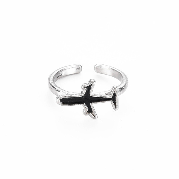 

PandaHall Men's Alloy Enamel Cuff Finger Rings, Open Rings, Cadmium Free & Lead Free, Platinum, Plane, Black, US Size 5(15.7mm) Alloy Black