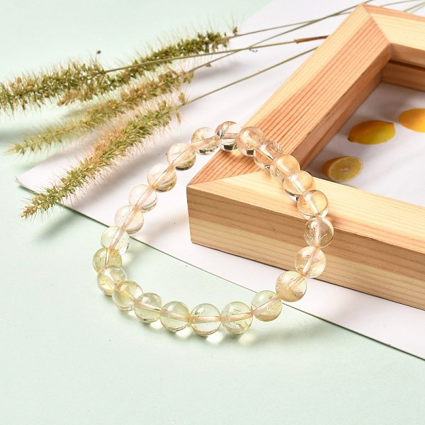 Perles De Citrine Naturelle Bracelets Extensibles Pour Femmes Hommes Filles Cadeaux