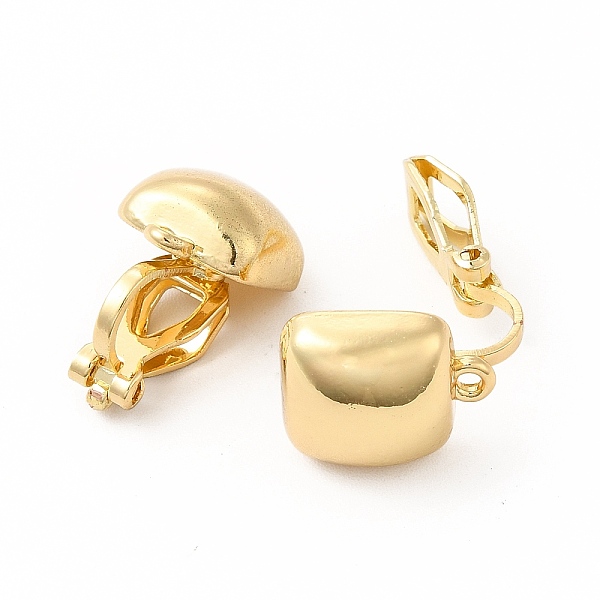 

PandaHall Alloy Clip-on Earring Findings, with Horizontal Loops, Square, Golden, 17x10x16mm, Hole: 1.2mm Alloy Square