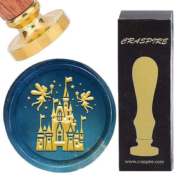 

PandaHall CRASPIRE Castle Fairy Wax Seal Stamp Vintage Removable 25mm Brass Sealing Stamp Heads with Wooden Handle for Envelopes Letter...