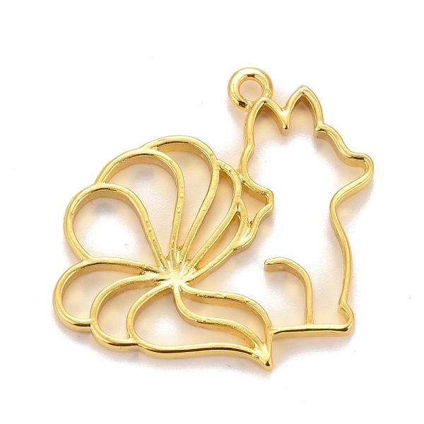 

PandaHall Alloy Open Back Bezel Pendants, For DIY UV Resin, Epoxy Resin, Pressed Flower Jewelry, Cadmium Free & Lead Free, Nine Tailed Fox...