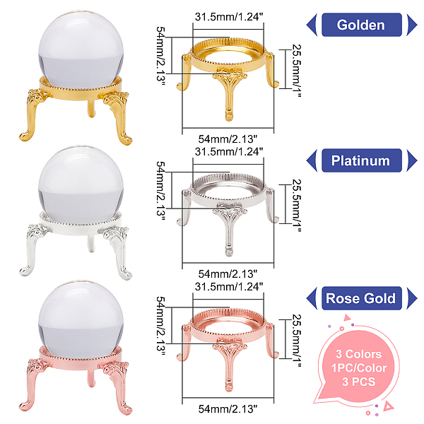 Ahandmaker 3pcs3色合金ディスプレイホルダー