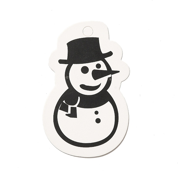 

PandaHall Christmas Theme Paper Earring Display Cards with Hanging Hole, Snowman Pattern, 8x5x0.05cm, Hole: 1.5mm Paper Snowman